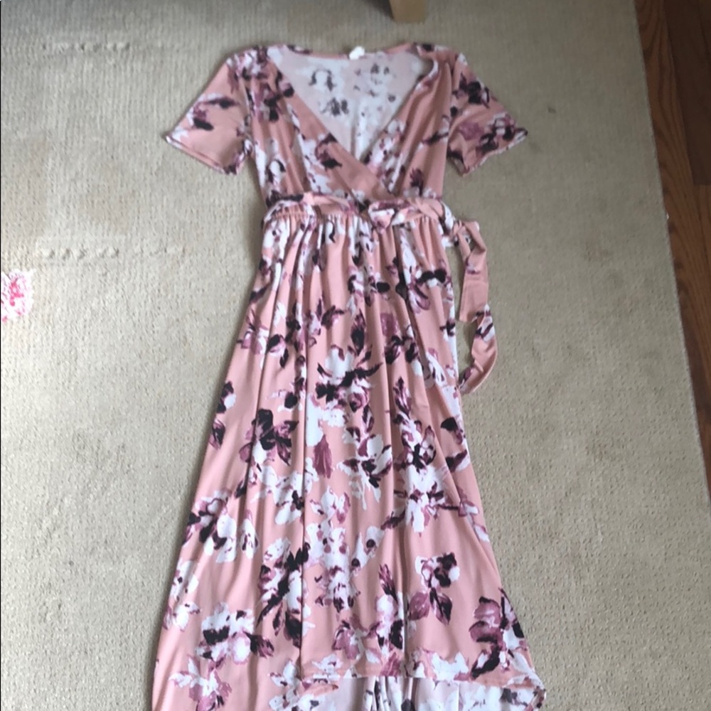 Pink blush maternity maxi